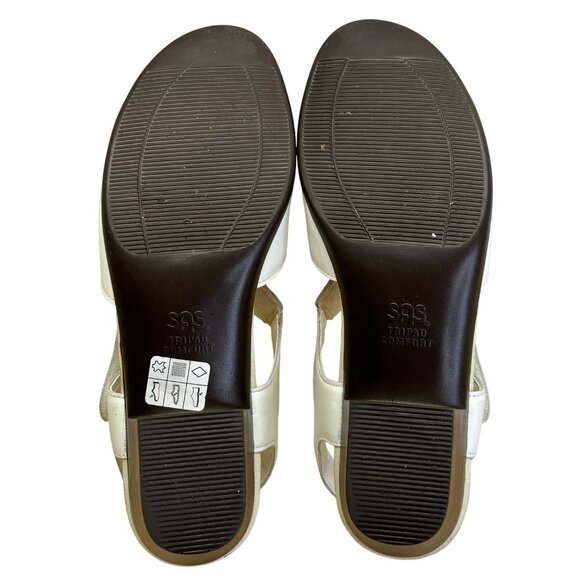 SAS Women’s Sunburst White Leather Adjustable Strap Open-Toe Sandals Size 7N - Picture 7 of 9